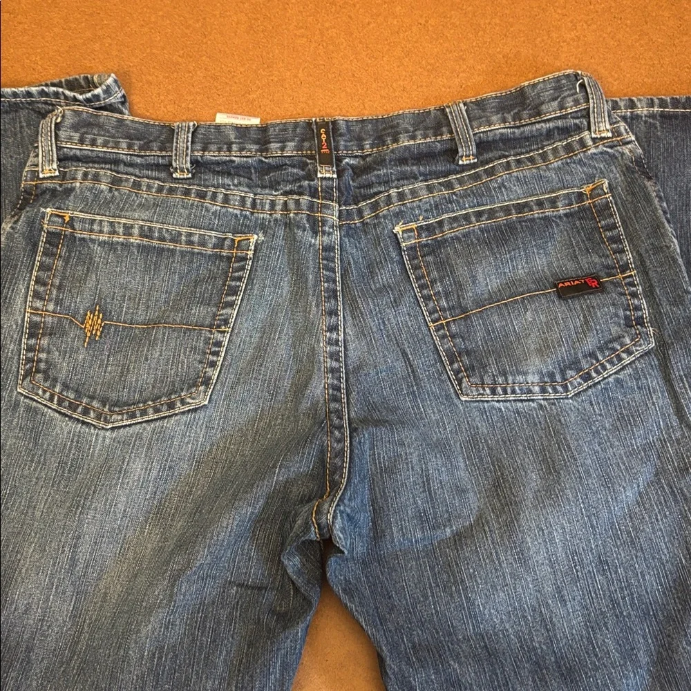 Men’s Ariat Classic Denim Low Rise Boot Cut Straight Jeans 40x32 FR M4 Cat2